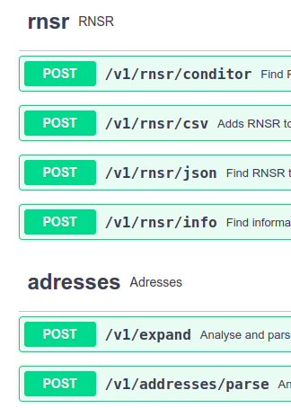 Les tags de l'instance `affiliations-tools` sur OpenAPI